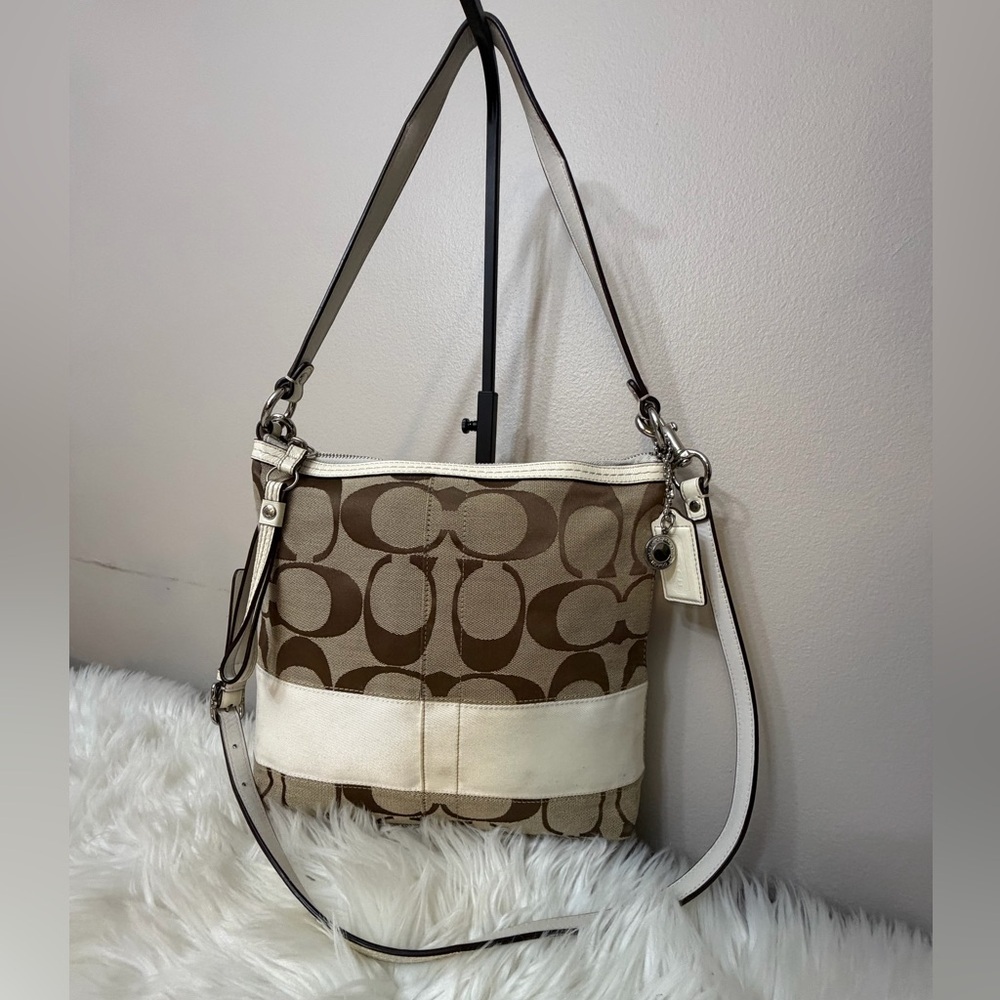 Coach Brown and Cream Crossbody Bag - Picture 2 of 9